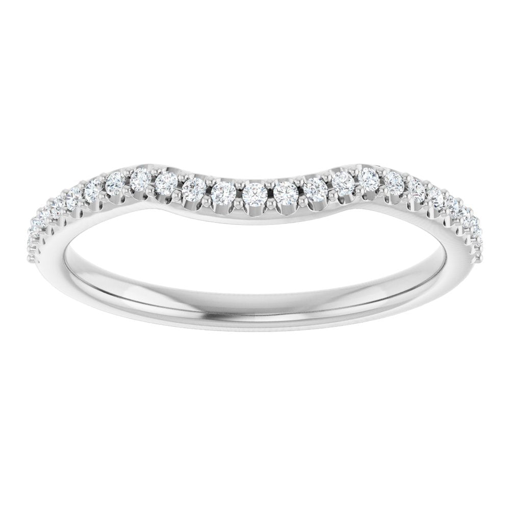 14K White Gold 1/8 CTW Natural Diamond Contour Band