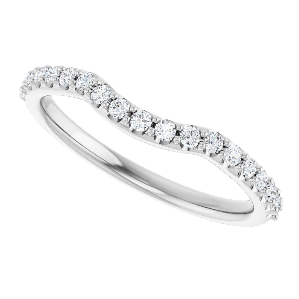 14K White Gold 1/4 CTW Natural Diamond Contour Band