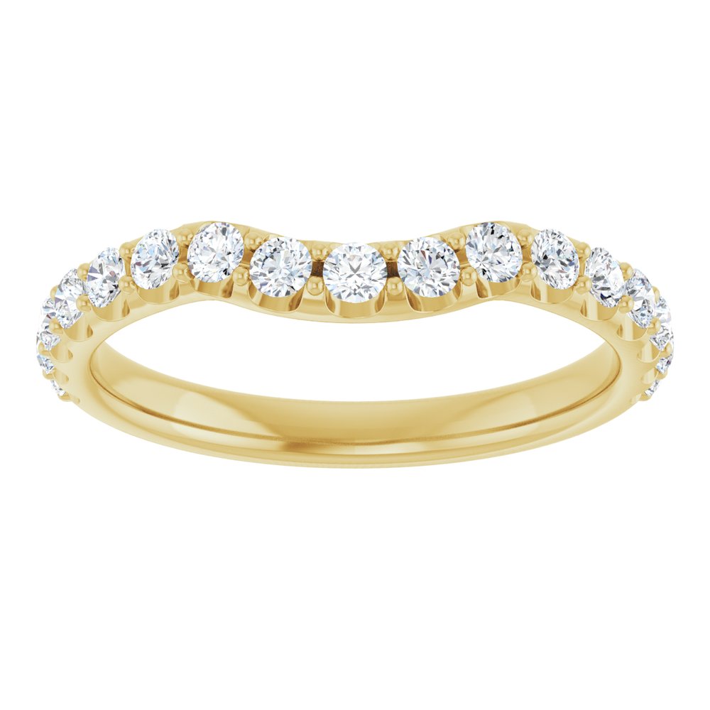 14K Yellow 1/2 CTW Lab Grown Diamond Contour Band