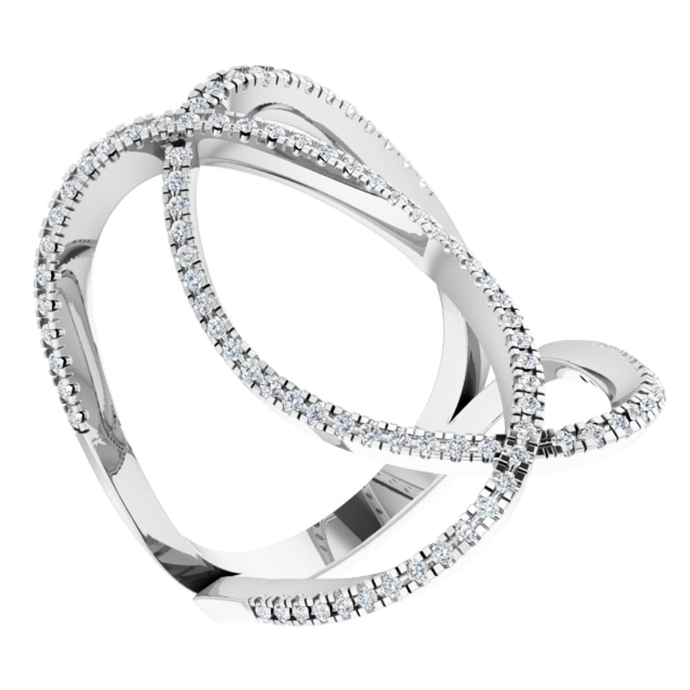14K White Gold 3/8 CTW Natural Diamond Ring