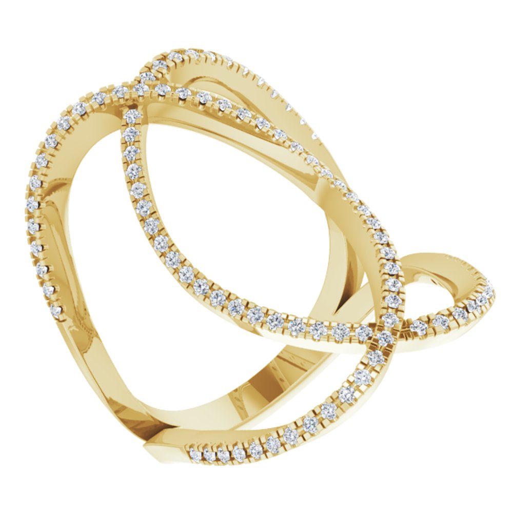 14K Yellow Gold 3/8 CTW Natural Diamond Ring