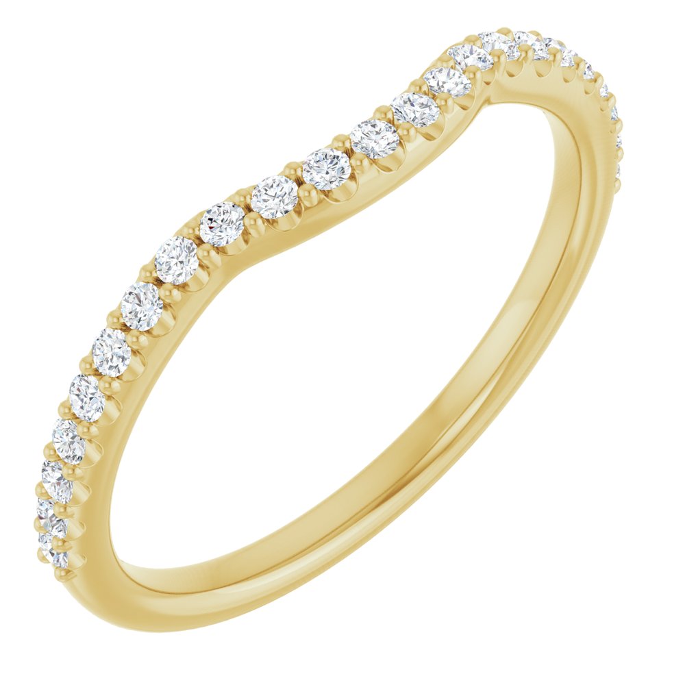 14K Yellow Gold 1/5 CTW Natural Diamond Contour Band
