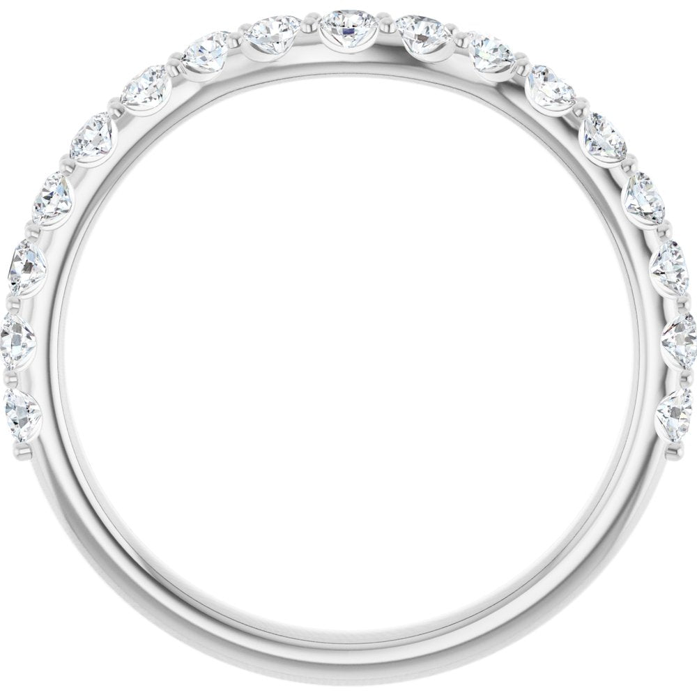 14K White Gold 1/2 CTW Lab Grown Diamond Contour Band