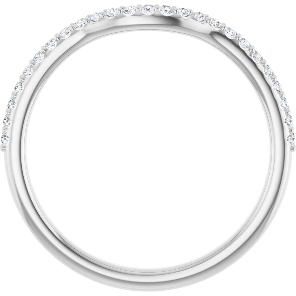 14K White Gold 1/8 CTW Natural Diamond Contour Band
