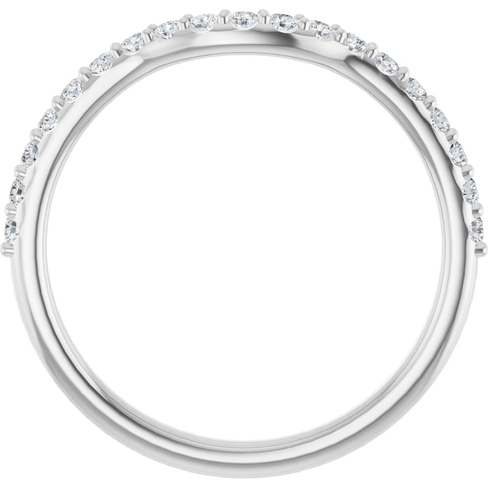 14K White Gold 1/4 CTW Natural Diamond Contour Band