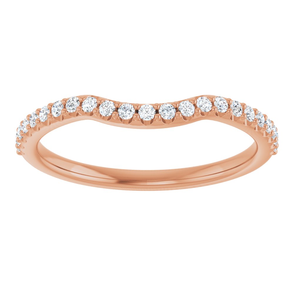 14K Rose Gold 1/5 CTW Natural Diamond Contour Band