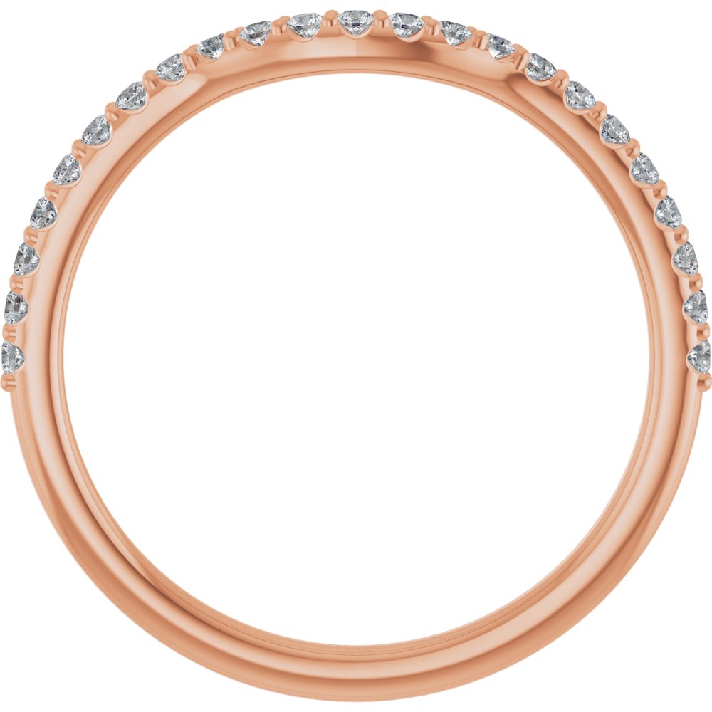14K Rose Gold 1/5 CTW Natural Diamond Contour Band