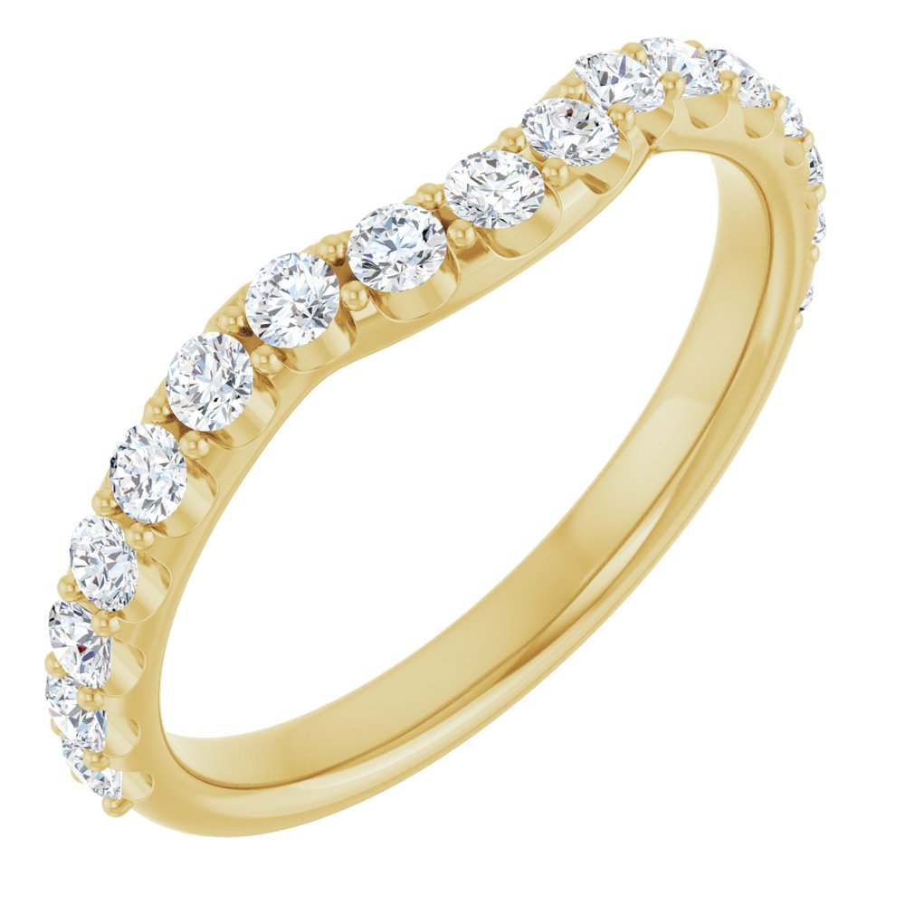 14K Yellow Gold 1/2 CTW Natural Diamond Contour Band