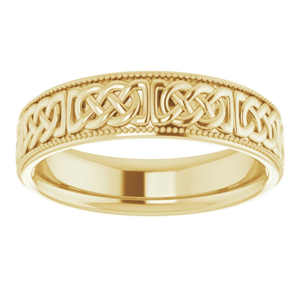 14K Yellow Gold 6 mm Celtic-Inspired Band Size 10