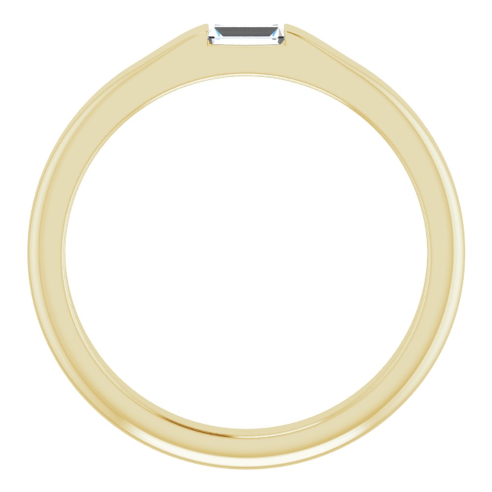 14K Yellow Gold 1/10 CT Natural Diamond Stackable Ring