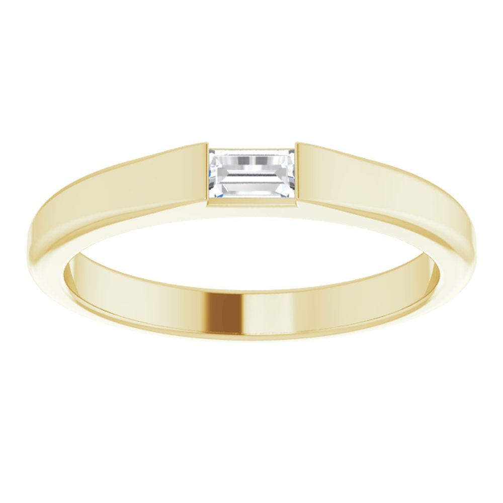 14K Yellow Gold 1/10 CT Natural Diamond Stackable Ring