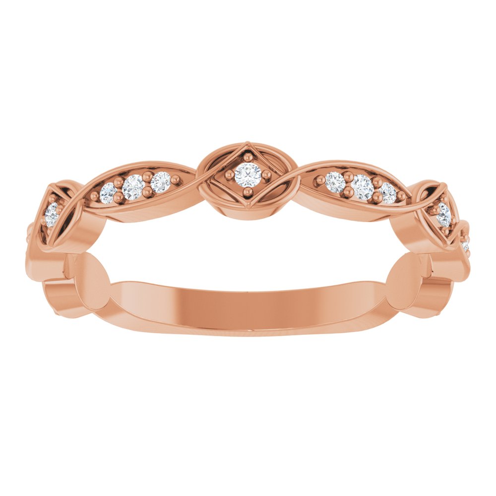 14K Rose 1/10 CTW Natural Diamond Anniversary Band