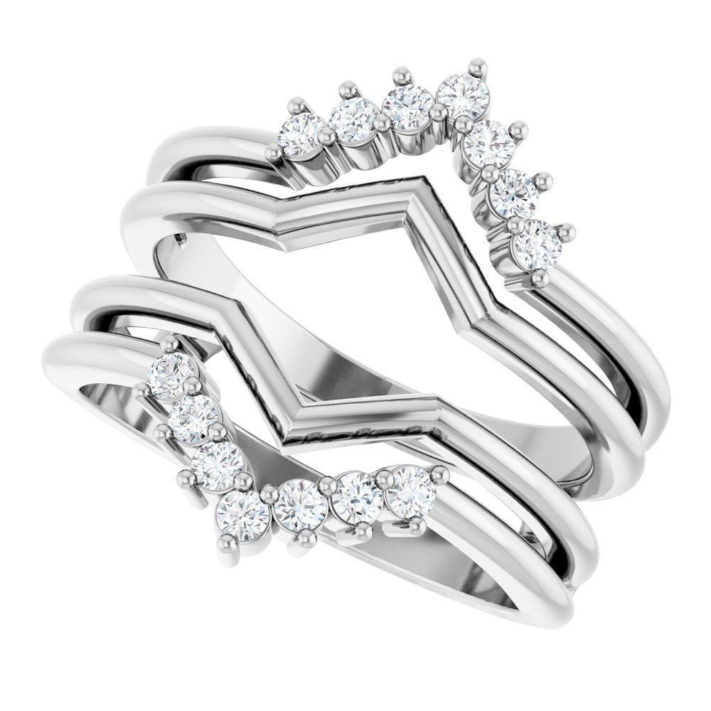 14K White Gold 1/4 CTW Lab-Grown Diamond Ring Guard