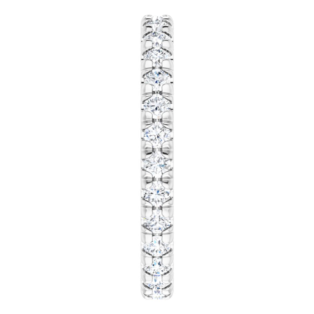 10K White Gold 1/2 CTW Natural Diamond French-Set Eternity Band