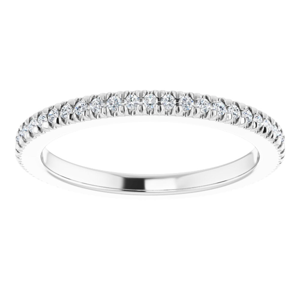 14K White Gold 1/5 CTW Natural Diamond Eternity Band Size 4.25