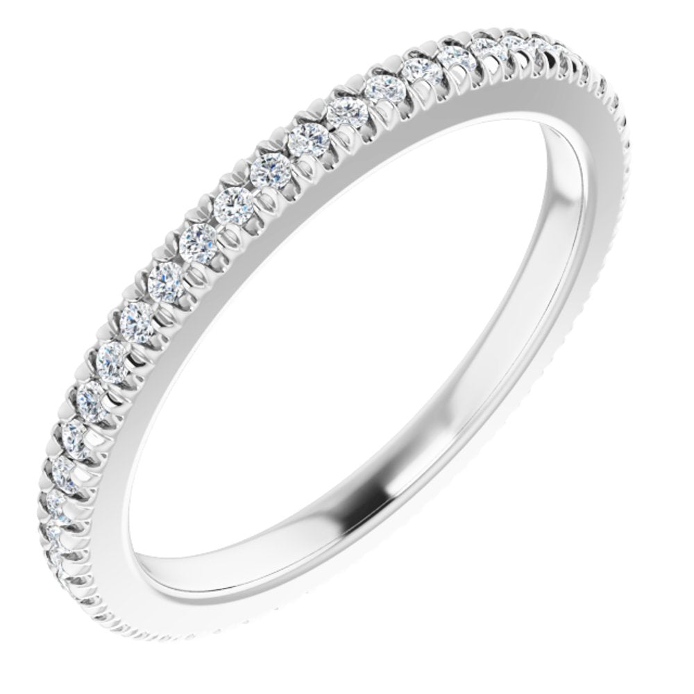 14K White Gold 1/5 CTW Natural Diamond Eternity Band Size 4.25