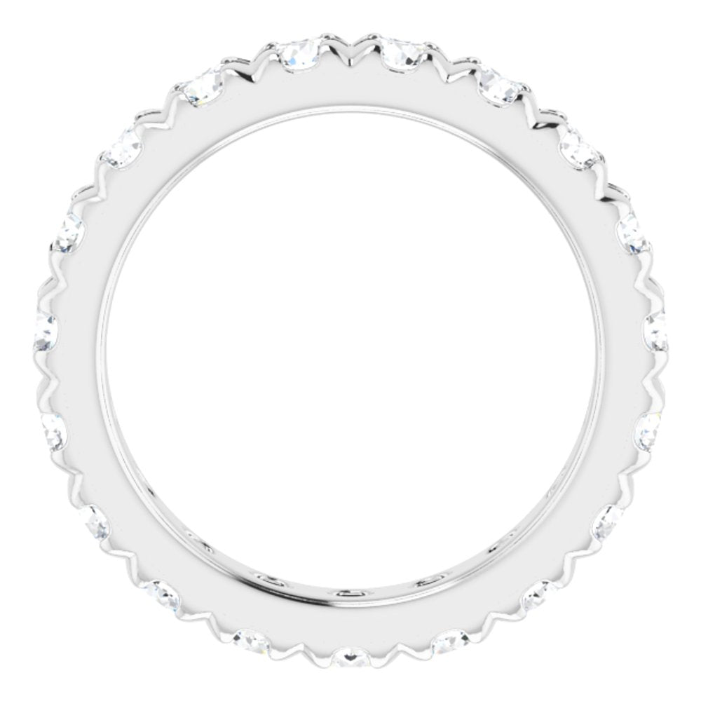 14K White Gold 1 3/4 CTW Natural Diamond French Set Eternity Band Size 5.25