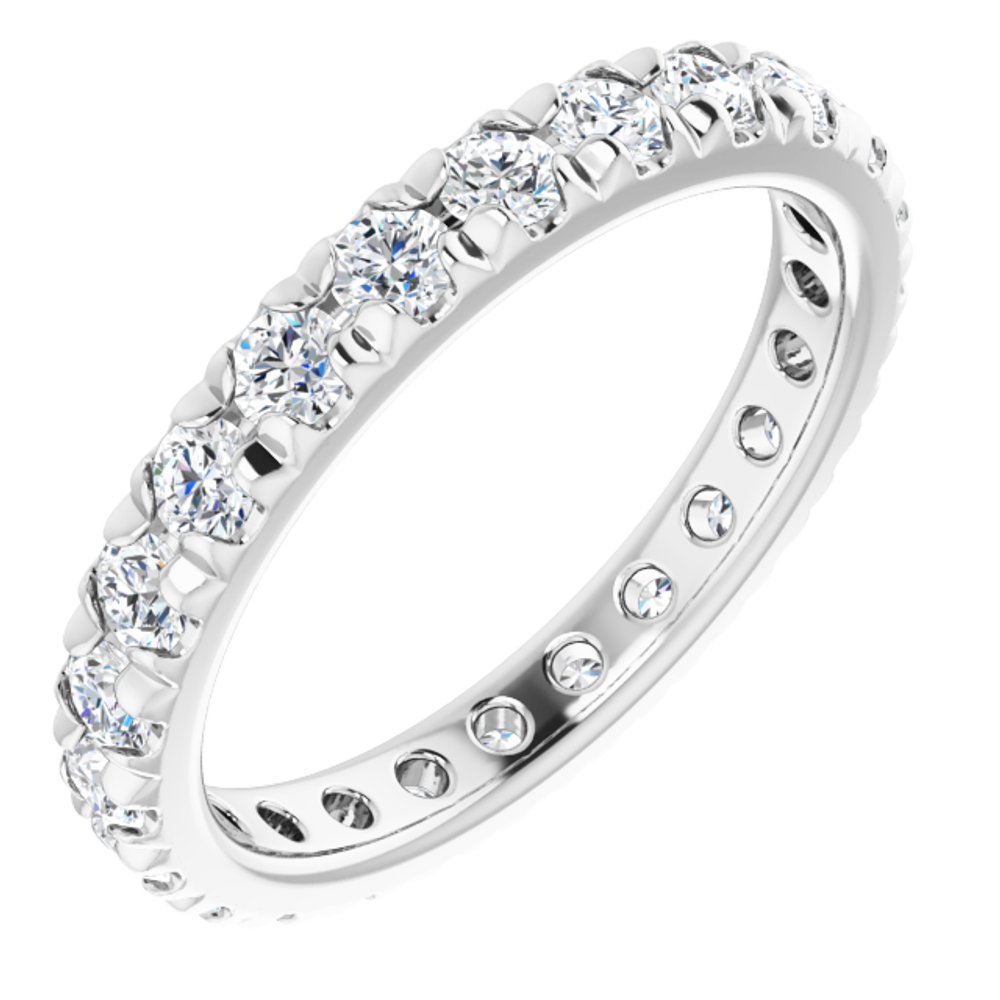 Platinum 1 CTW Natural Diamond Eternity Band Size 5.25