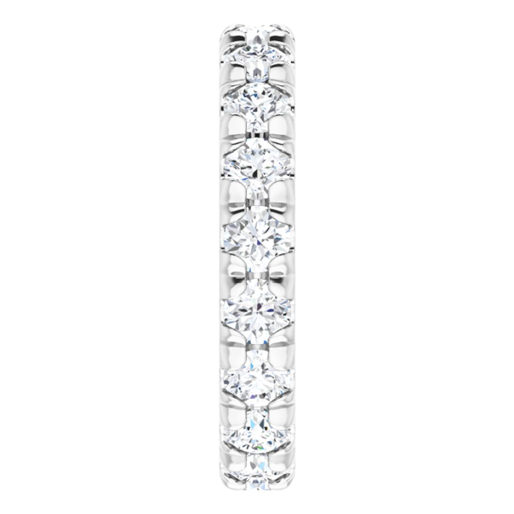 14K White Gold 1 3/4 CTW Natural Diamond French Set Eternity Band Size 5.25