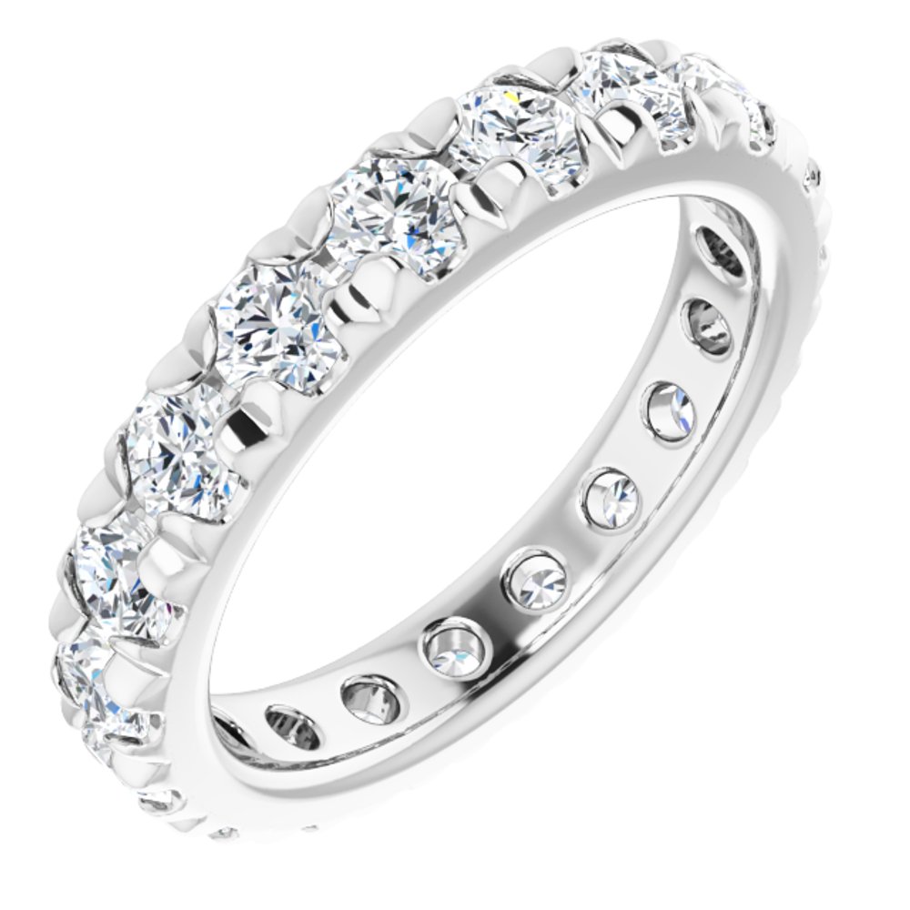 14K White Gold 1 3/4 CTW Natural Diamond French Set Eternity Band Size 5.25