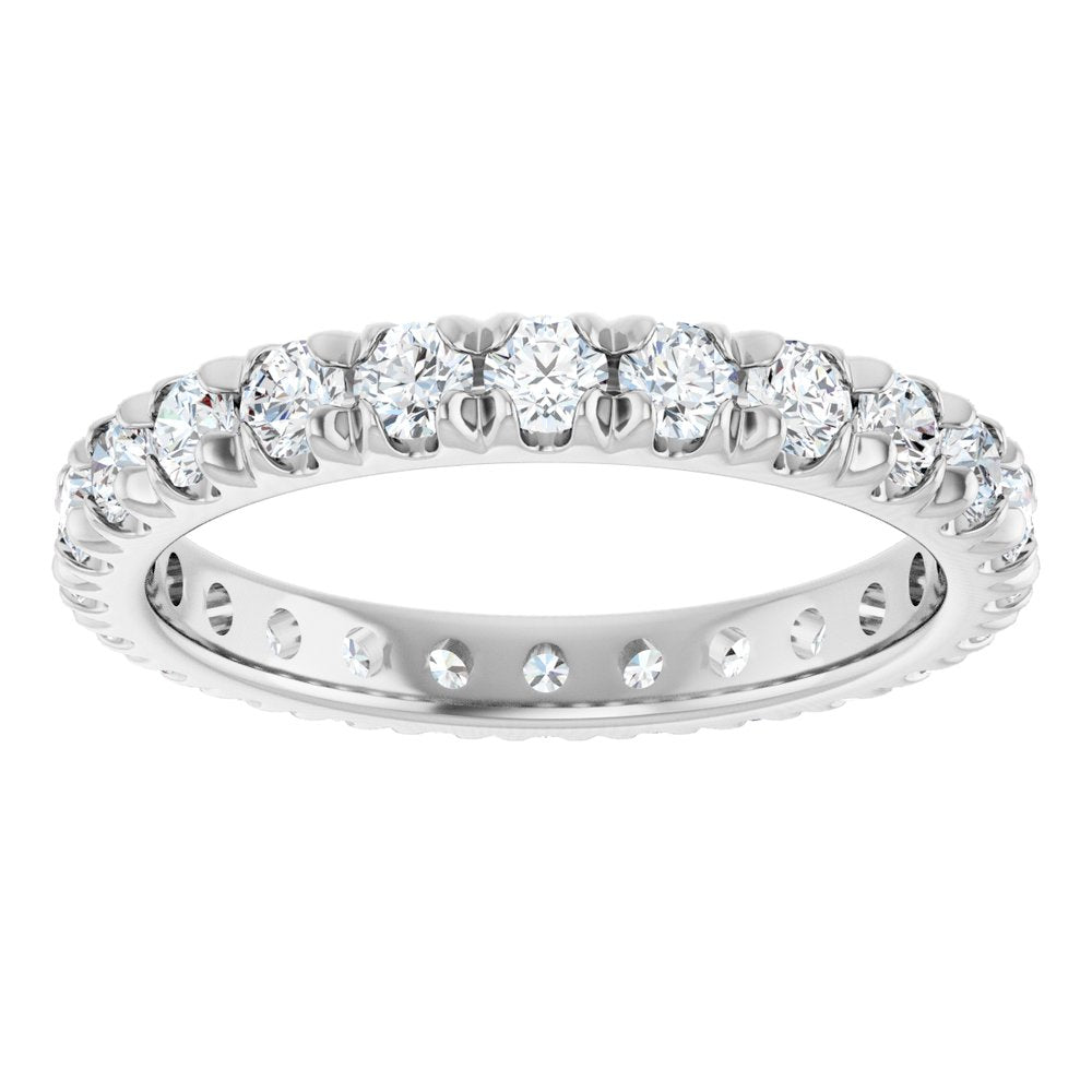 14K White Gold 1 1/3 CTW Lab-Grown Diamond French-Set Eternity Band Size 5.5