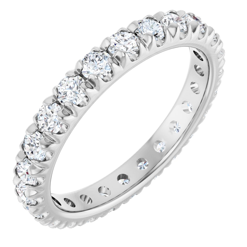 14K White Gold 1 1/3 CTW Lab-Grown Diamond French-Set Eternity Band Size 5.5