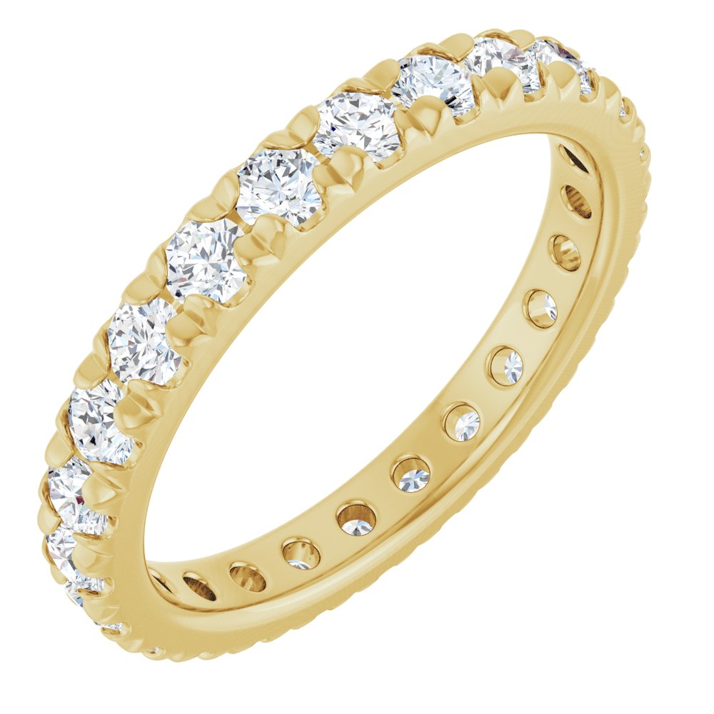 14K Yellow 1 3/8 CTW Lab-Grown Diamond French-Set Eternity Band