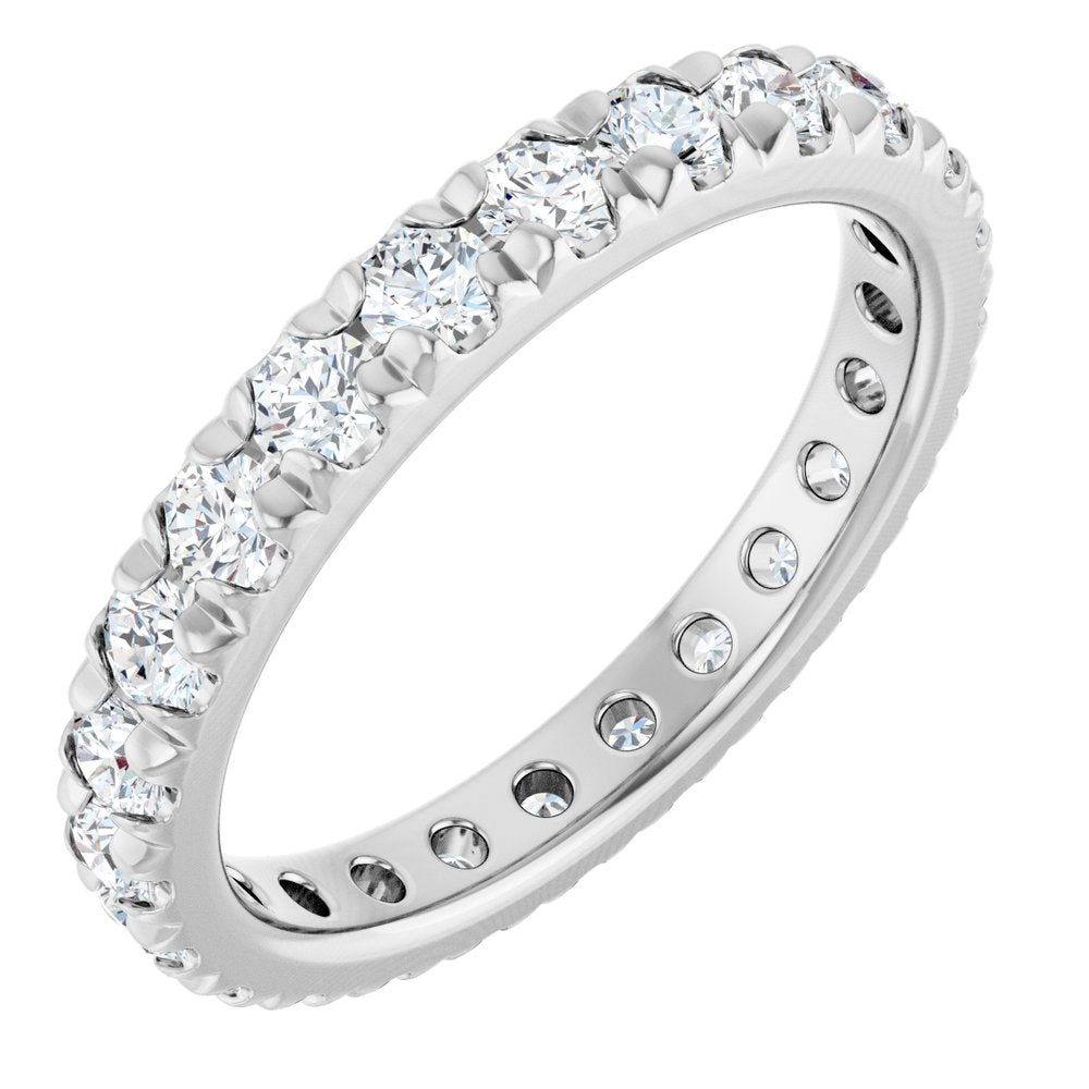 14K White Gold 1 1/3 CTW Lab-Grown Diamond French-Set Eternity Band Size 5.5