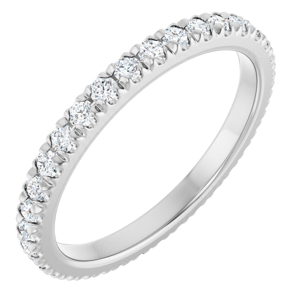14K White Gold 1/2 CTW Lab-Grown Diamond French-Set Eternity Band Size 5