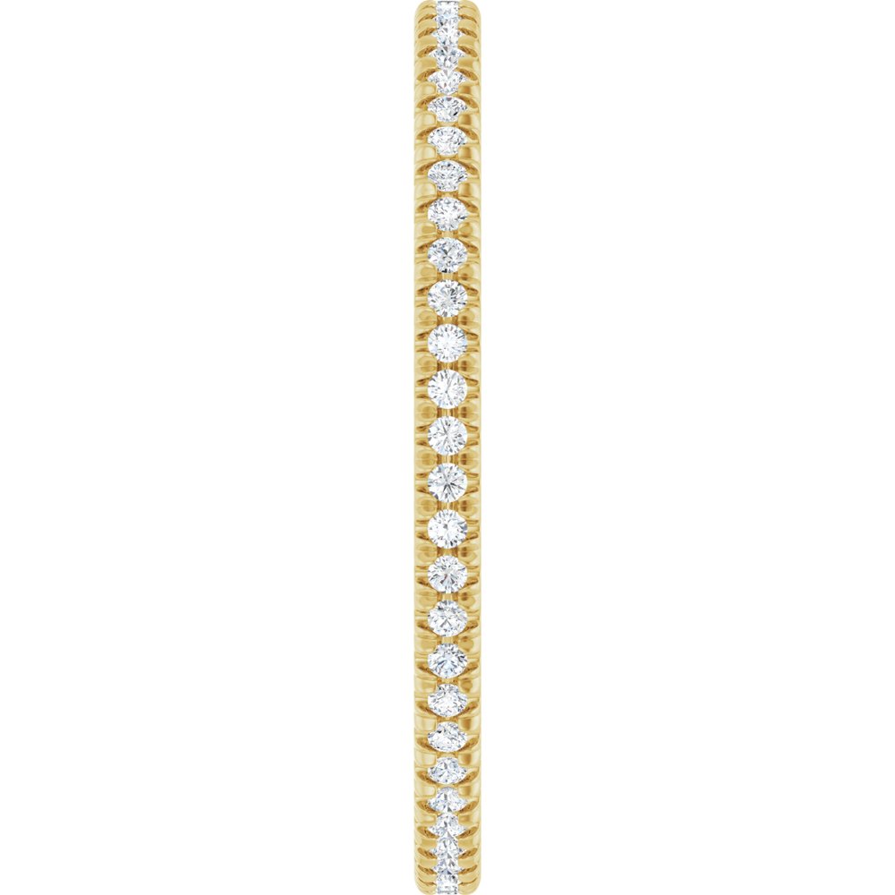 10K Yellow Gold 1/4 CTW Lab-Grown Diamond French Set Eternity Band Size 8.5