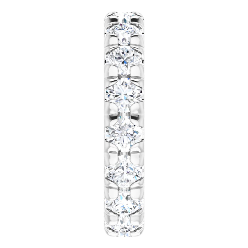 14K White Gold 2 1/2 CTW Natural Diamond French Set Eternity Band Size 5.5
