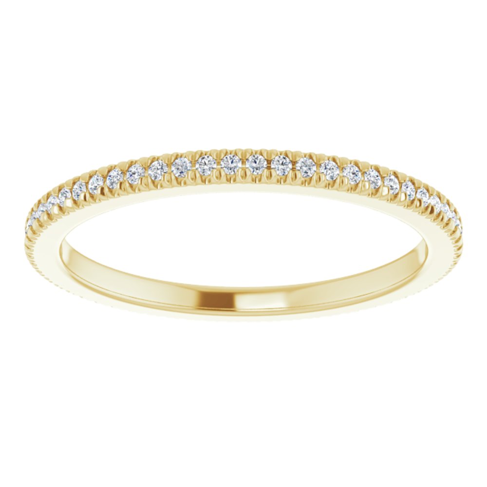 10K Yellow Gold 1/4 CTW Lab-Grown Diamond French Set Eternity Band Size 8.5