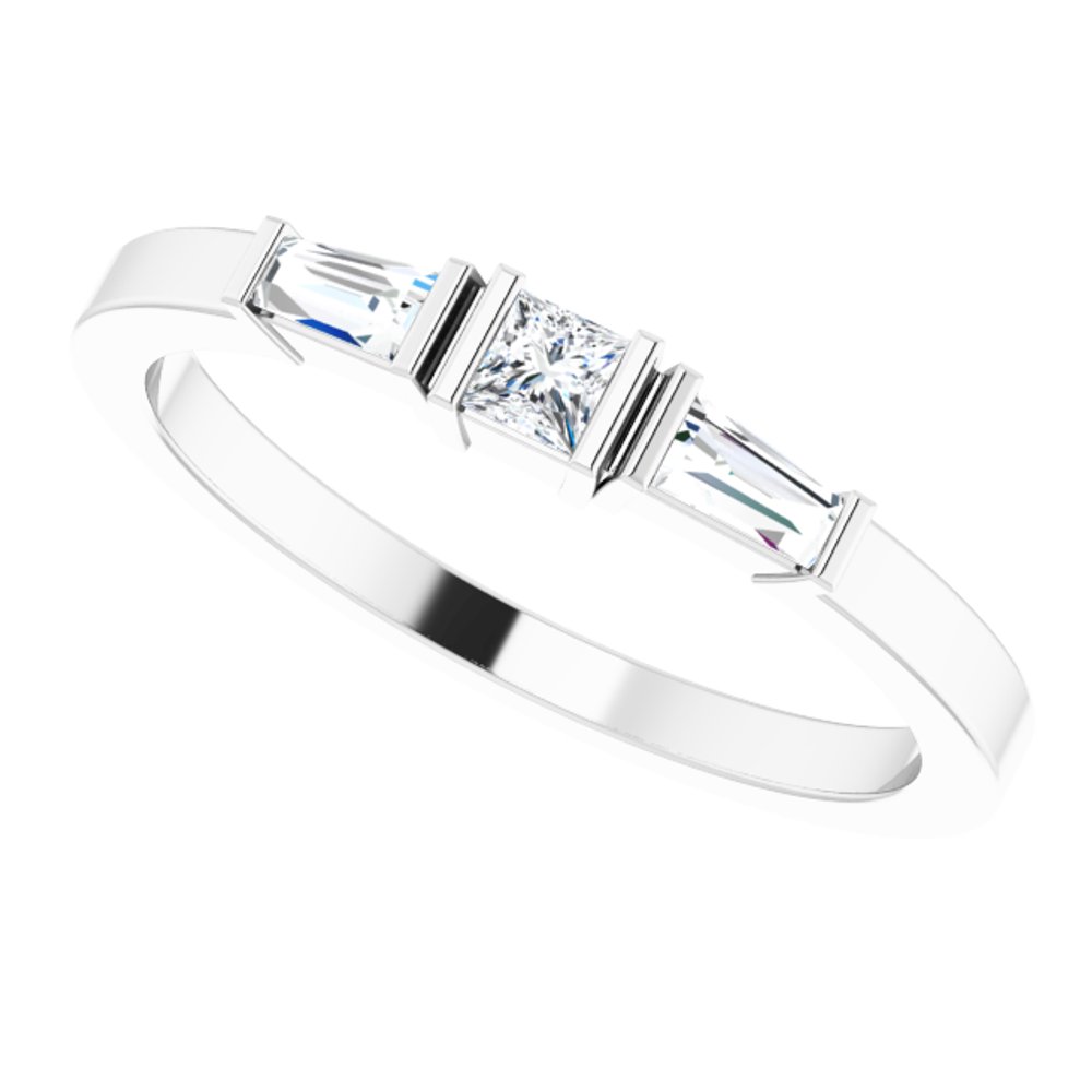 14K White 1/5 CTW Natural Diamond Stackable Ring