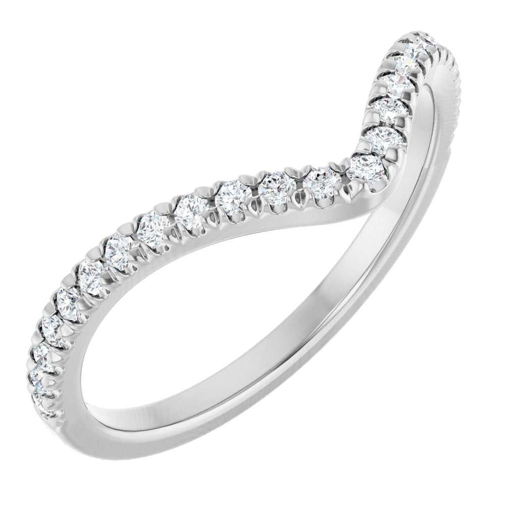 14K White Gold 1/5 CTW Lab-Grown Diamond French-Set Contour Band