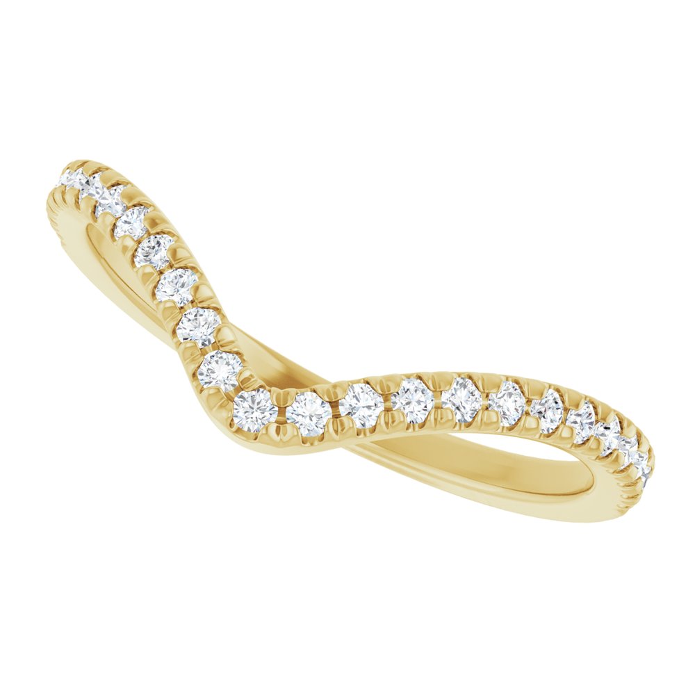 14K Yellow Gold 1/5 CTW Natural Diamond Contour French-Set Band