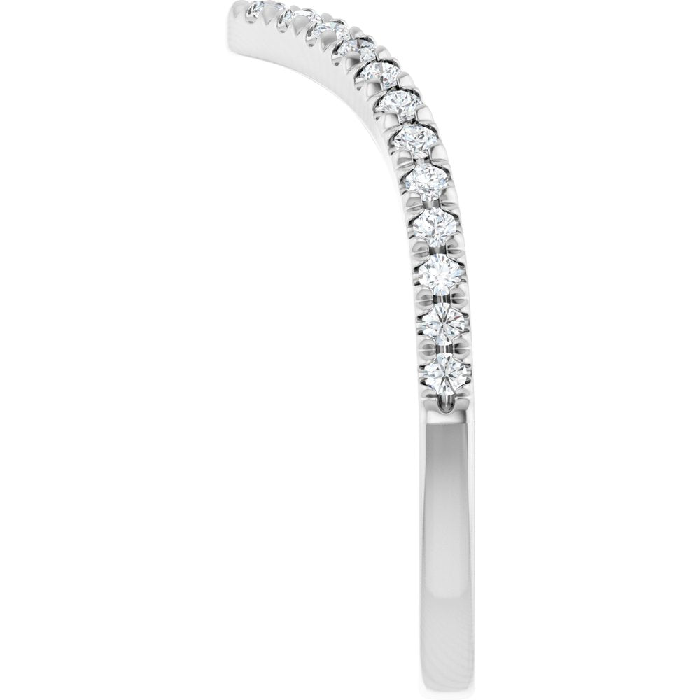 14K White Gold 1/5 CTW Natural Diamond Contour French-Set Band