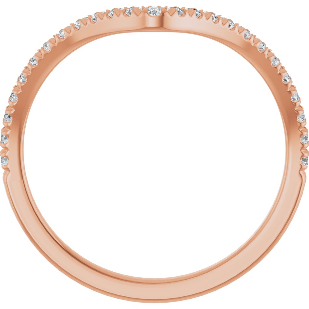 14K Rose Gold 1/5 CTW Natural Diamond Contour French-Set Band