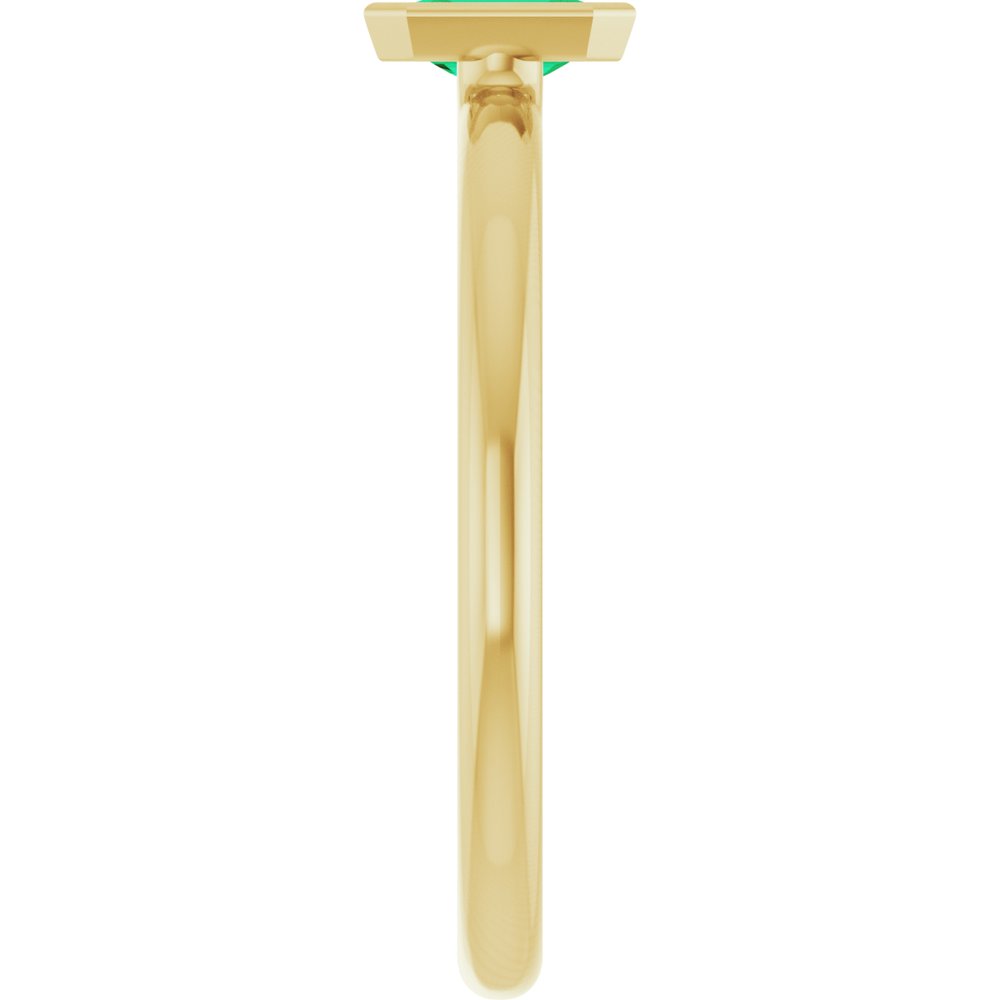 14K Yellow Gold Lab-Grown Emerald Stackable Ring