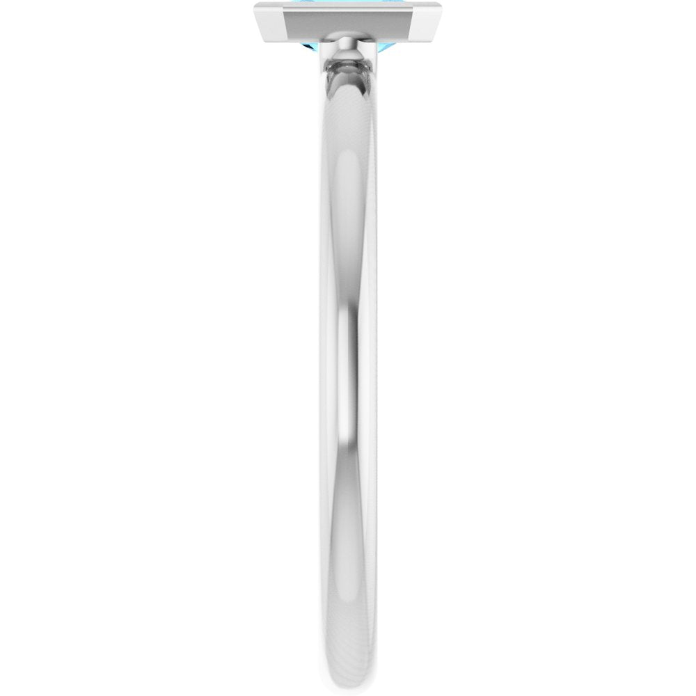 14K White Gold Natural Aquamarine Stackable Ring