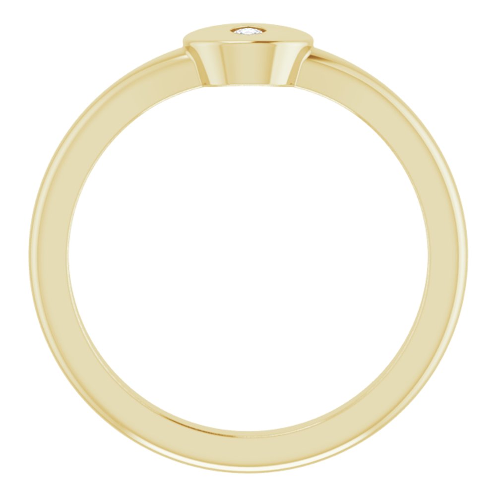 14K Yellow Gold .05 CT Natural Diamond Signet Ring