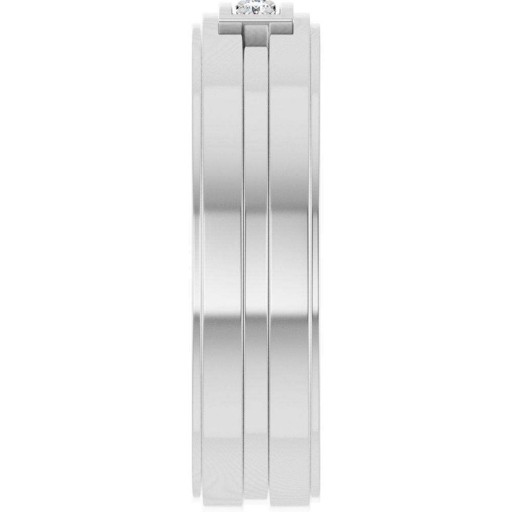 14K White 1/10 CTW Natural Diamond Three-Stone Band