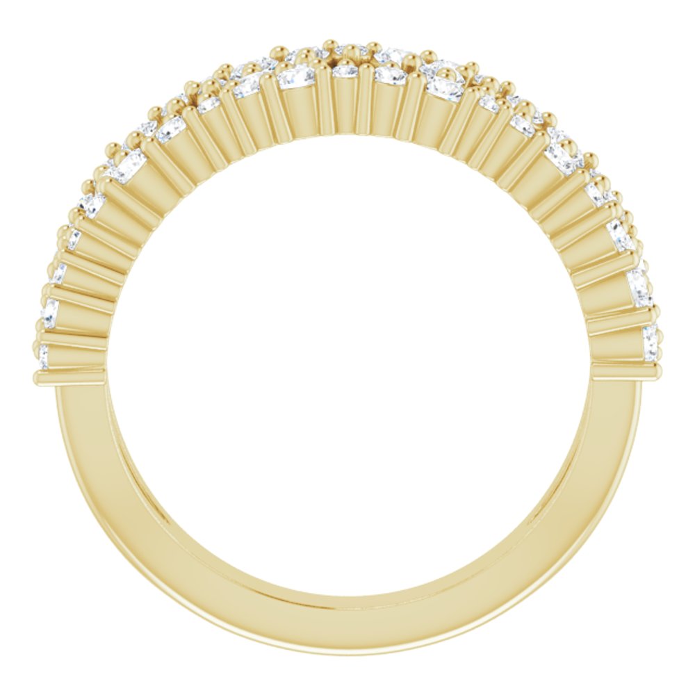 14K Yellow Gold 3/4 CTW Natural Diamond Negative Space Ring