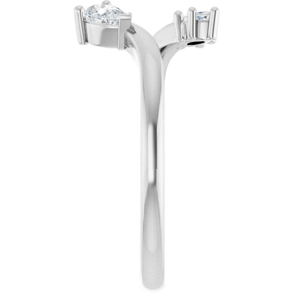 14K White 1/5 CTW Natural Diamond Negative Space Ring