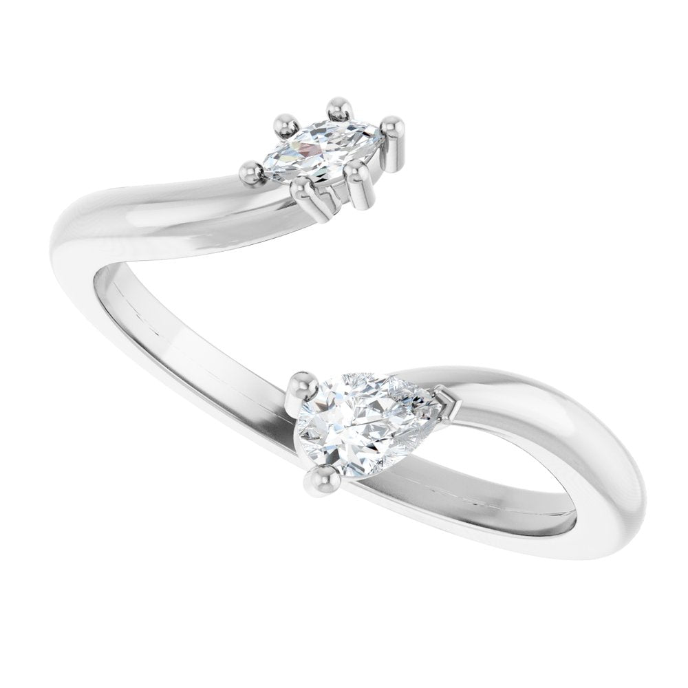 14K White 1/5 CTW Natural Diamond Negative Space Ring