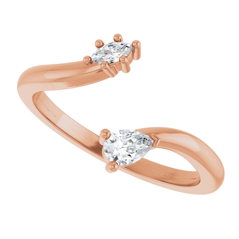 14K Rose 1/5 CTW Natural Diamond Negative Space Ring