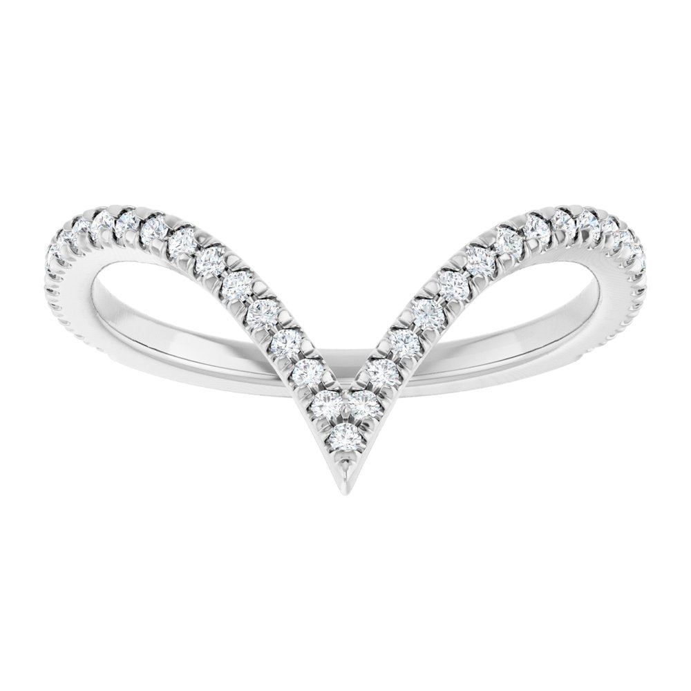 14K White Gold 1/4 CTW Lab-Grown Diamond French-Set Contour Band