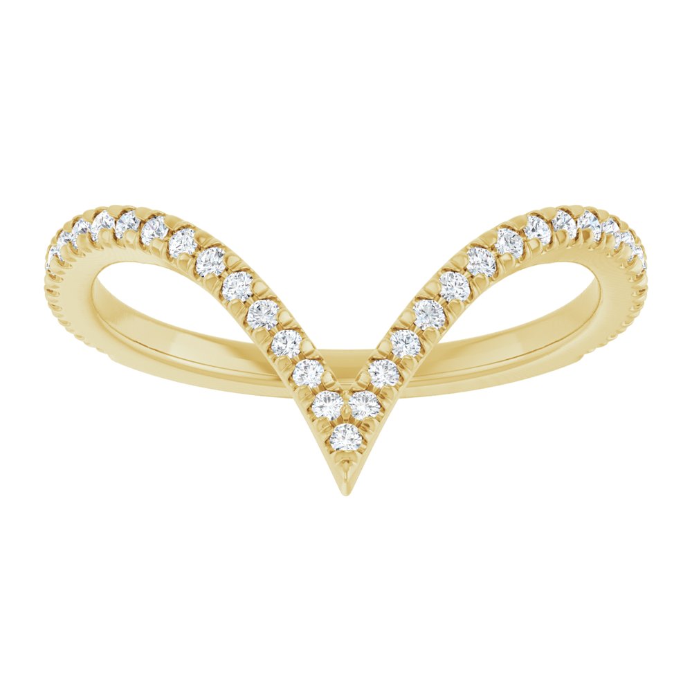 14K Yellow Gold 1/5 CTW Natural Diamond French-Set Contour Band