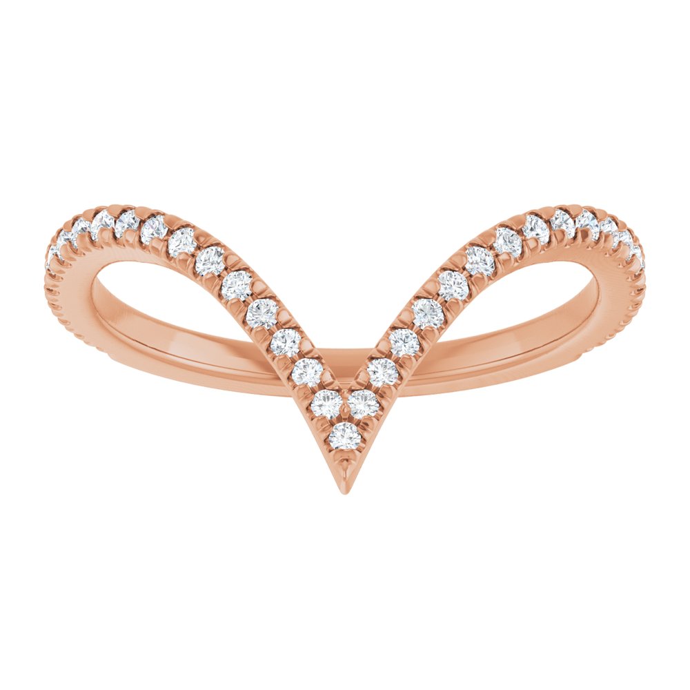 14K Rose Gold 1/5 CTW Natural Diamond French-Set Contour Band