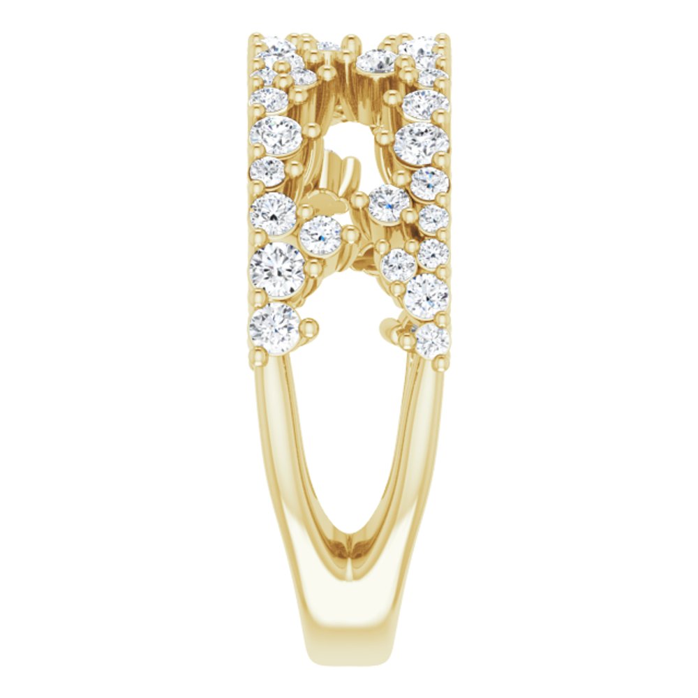 14K Yellow Gold 3/4 CTW Natural Diamond Negative Space Ring