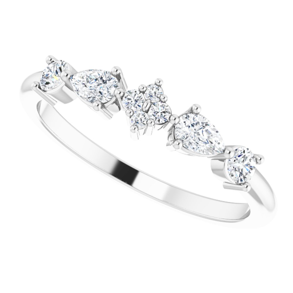 14K White Gold 1/3 CTW Natural Diamond Stackable Ring